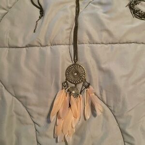 Express Bohemian Feather Pendant Necklace